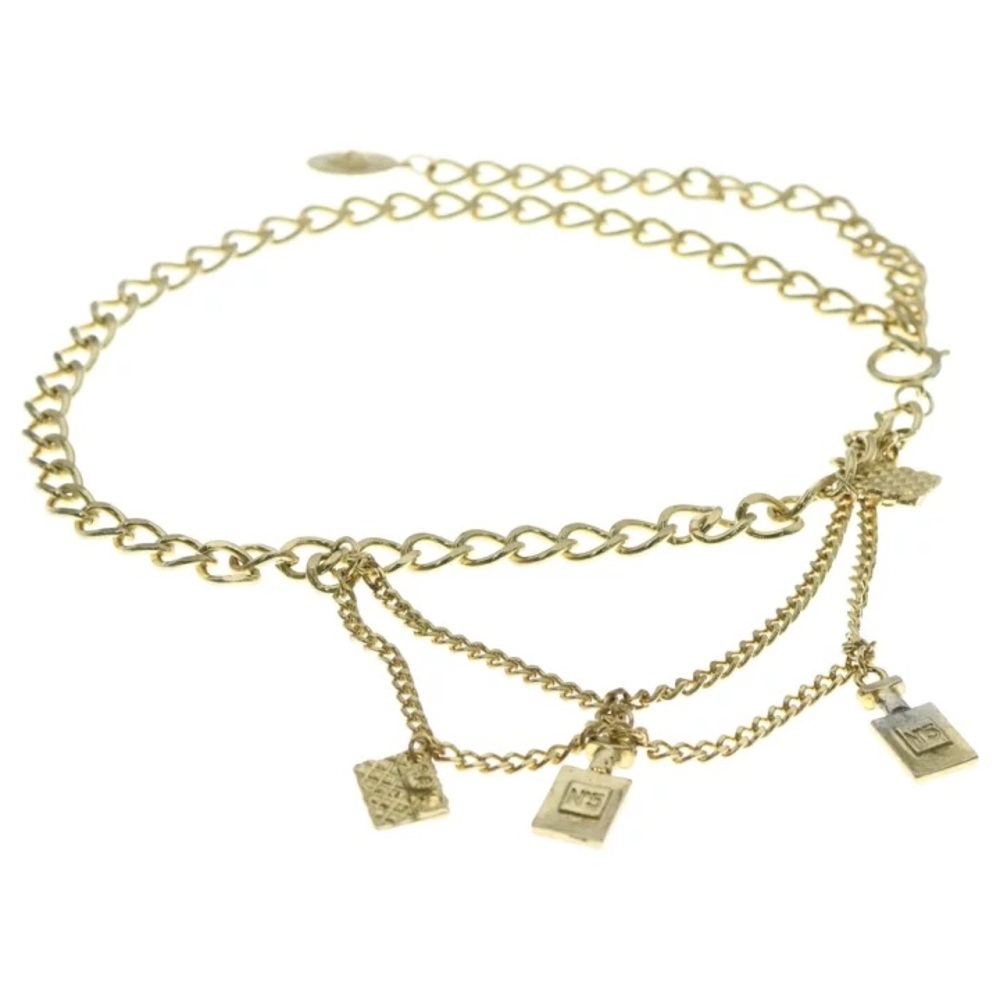 Authentic CHANEL vintage hanging links charms belt 80cm